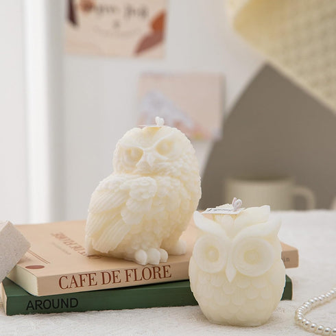T-shin Owl Shaped Scented Candle,240G Cute Wise Animal Aroma Soy Wax Decorative Candle