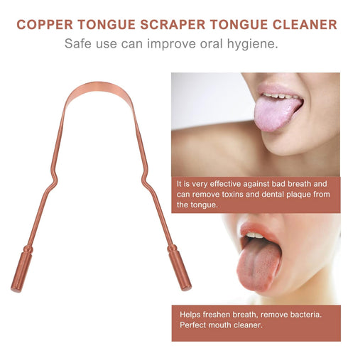 FOMIYES 1Pc pure copper tongue scraper fake braces Oral Cleaner tongue scrubber tonsil stone remover disposable tongue scraper Practical Tongue Cleaner double sided baby Stainless steel