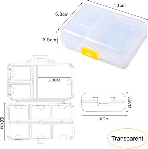 Wopanxye 9 Large Travel Pill Organizer Box, Daily Medicine Dispenser, Compartment Weekly Supplement Holder Pill