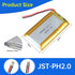 123464 3.7V Lipo Battery 2800mAh Rechargeable Lithium Polymer Pack with JST PH2.0mm Connector for Devices