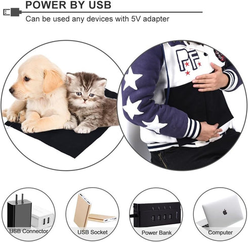 Walfront 5V USB Electric Heating Pad for Pet Clothes and Bed Warmer