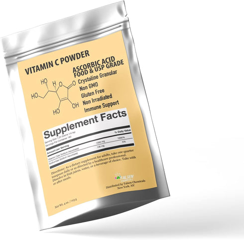 Organic Pure Vitamin C Powder, 8 Oz Ascorbic Acid Powder, Powerful Antioxidant for DIY Skin Care