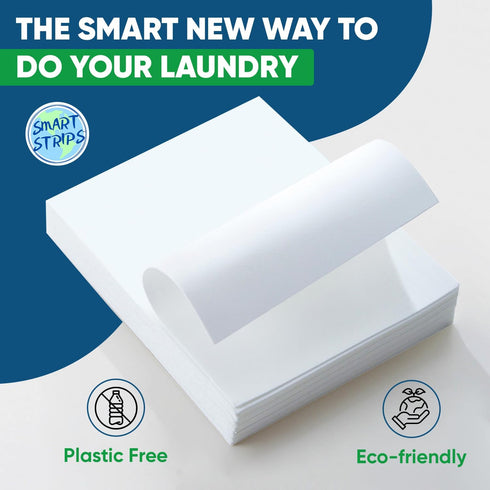 Smart Strips (100 Laundry Detergent Strips Loads) - Hypoallergenic, Eco Friendly, Plastic-Free and Compostable Laundry
