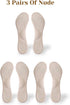 CB 3-Pairs Arch Support Insoles Silicone Gel Invisible Slim Inserts Shock Absorption, Arch Pain Foot Heel Pain Relief, 3/4 Length for Women Shoes High Heel Shoes 5-8, Nude