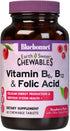 Bluebonnet Nutrition Earth Sweet Vitamin B6, B12, Plus Folic Acid Chewable Tablets, 60 Raspberry Flavor