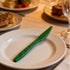 MiJefuYaJe 10 Sets, Set Green Plastic Silverware Pieces Green Disposable Silverware Heavy Duty, Utensil Knives & Spoons