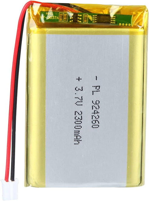 3.7V 2300mAh 924260 Lithium Polymer Ion Rechargeable Li-ion Battery with 2P PH 2.0mm Pitch Connector