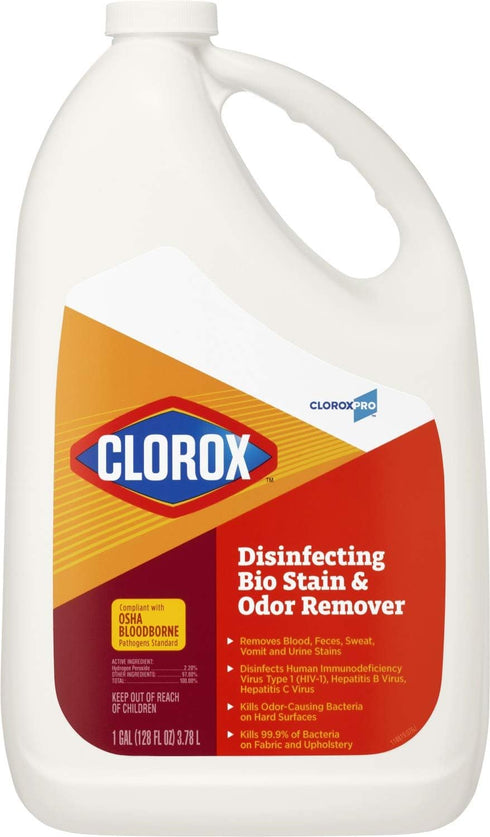 CloroxPro Disinfecting Bio Stain & Odor Remover, Refill, 128 Ounces