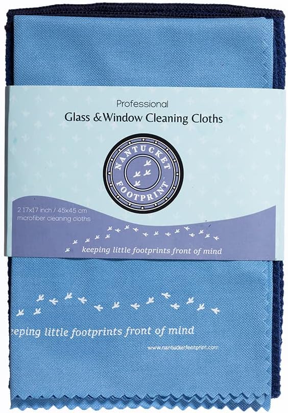 Premium Microfiber & Waffle Cleaning Cloths, Ideal for Glass & Windows, 2 Pack for Kitchen, Countertops, Sinks