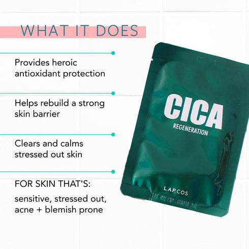LAPCOS Cica Sheet Mask, Daily Face Mask with Centella Plant Extract to Revitalize Skin, Korean Beauty Favorite, 5-Pack