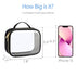 PACKISM 3 Pack TSA Approved Clear Toiletry Bag, Large Opening Makeup Bags, Quart-sized Travel Essentials, Black