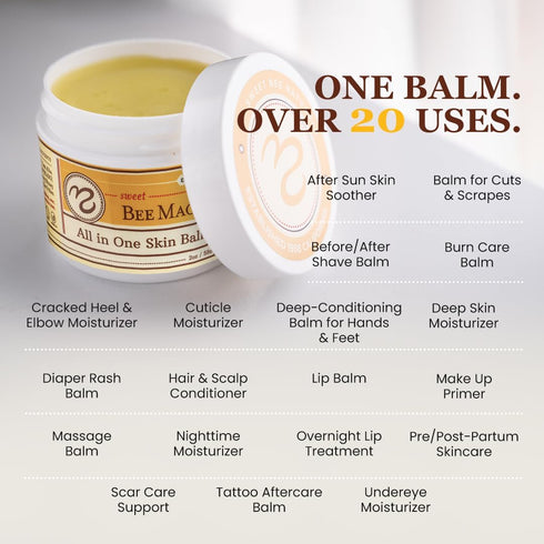 Sweet Bee Naturals - Sweet Bee Magic, All In One Healing Organic Balm, 2 Ounce Jar