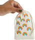 12-Pack Rainbow Party Favor Bags, Mini Canvas Drawstring Treat Pouches, Kids Birthdays, Unicorn Celebrations