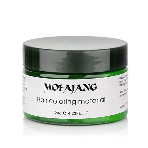 Unisex Hair Wax Color Dye Styling Cream Mud, Washable Temporary Pomade for Natural Hairstyle, Party Cosplay (Green)