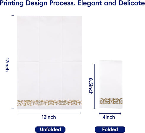 200 Disposable Hand Towels, Soft Absorbent Linen Feel Paper Hand Towels, Decorative Bathroom Napkins for Events (White