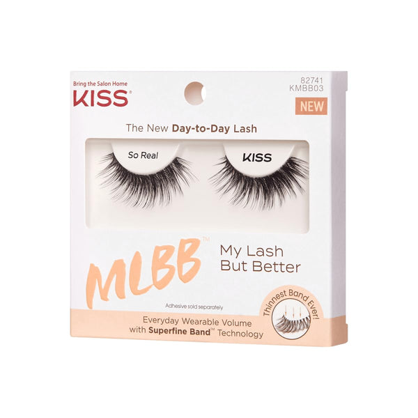 KISS My Lash But Better False Eyelashes, 'So Real', 12 mm, Includes 1 Pair Of Lash, Contact Lens Friendly, Easy to