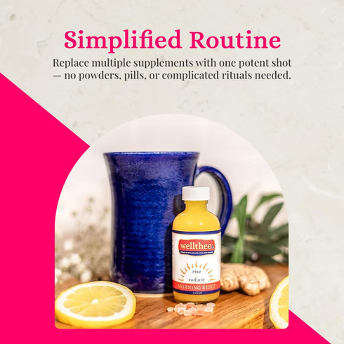 RESET Immunity 2oz (12-Pack) MORNING Daily Wellness Shot, Apple Cider Vinegar Drink with Lemon, Ginger, Turmeric