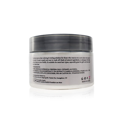 White Hair Color Wax Pomades, 4.23 oz, Natural Hair Coloring Wax for Cosplay, Party (White)