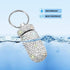 Portable Pill Case, Waterproof Pill Holder with Keychain, Bling Pill Box for Outdoor Travel
