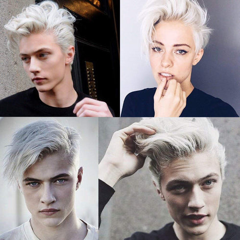 White Hair Color Wax Pomades, 4.23 oz - Natural Hair Coloring Wax for Cosplay and Party