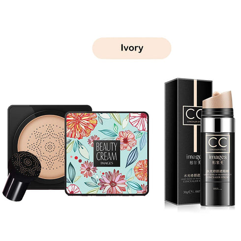 Magik Images Mushroom Head Air Cushion BB CC Cream - Moisturizing Foundation Stick in Natural Beige (Ivory)