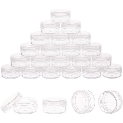 Tiny Cosmetic Containers, 3 Gram 25Pcs Sample Containers with Lids, BPA Free Clear Jars for Makeup, Lotion, Powder