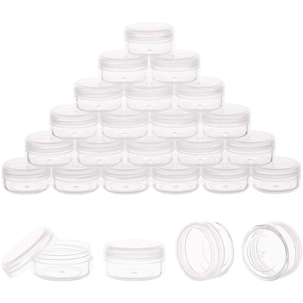 Tiny Cosmetic Containers, 3 Gram 25Pcs Sample Containers with Lids, BPA Free Clear Jars for Makeup, Lotion, Powder