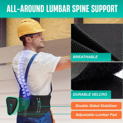 Modvel Back Brace for Men and Women, Lumbar Support Belt for Pain Relief, Herniated Disc, Sciatica