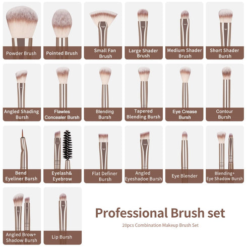 MAANGE Makeup Brushes, 29 Pcs Professional Synthetic Brush Set, Foundation and Eyeshadow Travel Makeup Brushes