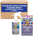 Stone & Steel Cleansing Polish Starter Kit, 16oz Spray Bottle with 2 Refills for Quartz, Marble, Granite