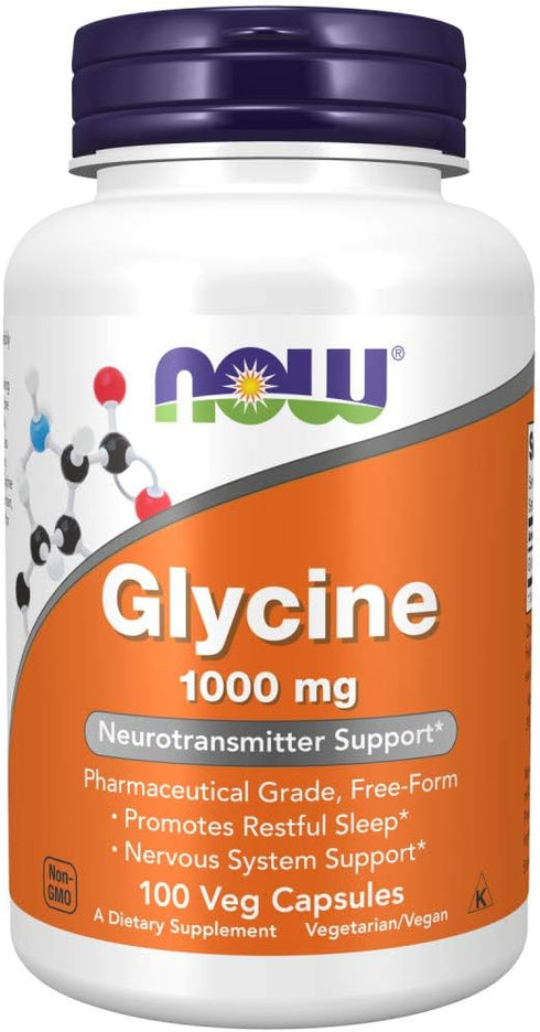 Now Foods Glycine Pharmaceutical Grade Amino Acid, 1000 mg, 100 Caps