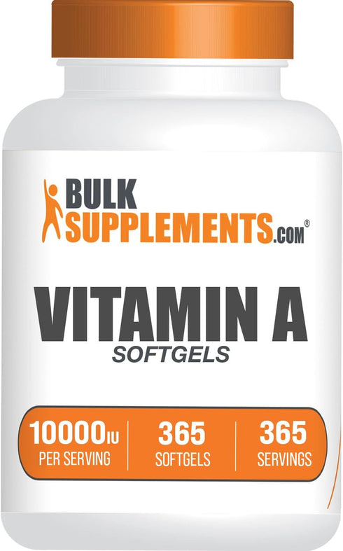 BulkSupplements.com Vitamin A 10000 IU Softgels, 365 Count for Eye & Immune Support