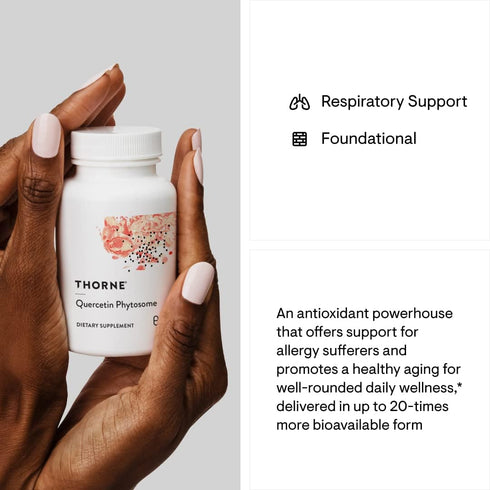 THORNE Quercetin Phytosome - Immune Health, Respiratory Support, Seasonal Allergy Relief - 60 Capsules