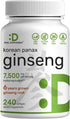 Korean Red Panax Ginseng Root Extract, 7,500mg, 240 Softgels for Energy & Immune Health