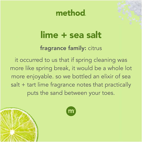 Method Dish Soap Refill, Lime + Sea Salt, 54 Fl Oz, Biodegradable Formula, Tough on Grease, Recyclable Bottle (Pack of