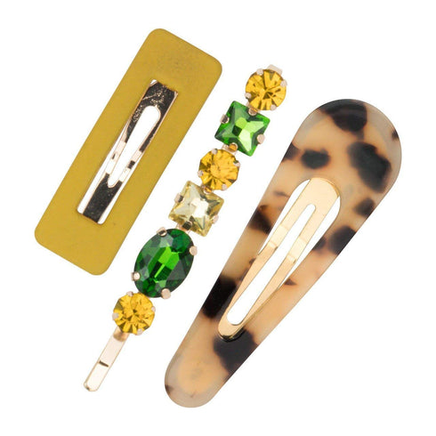 Kitsch Stackable Hair Clips for Women, Fashion Acrylic Hair Accessories, Large Hair Clip for Thick & Thin Hair, 3pcs