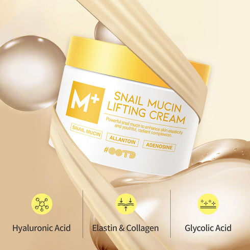 Snail Mucin Moisturizer Cream - Lifting & Deep Hydrating for Face and Neck, Anti Aging Korean Skincare, 3.38 Fl Oz