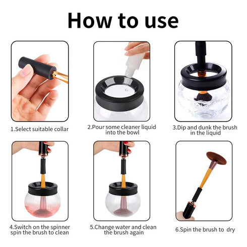 Premium Makeup Brush Cleaner Dryer, Electric Brush Cleaner with Brush Head Rotator (USB)