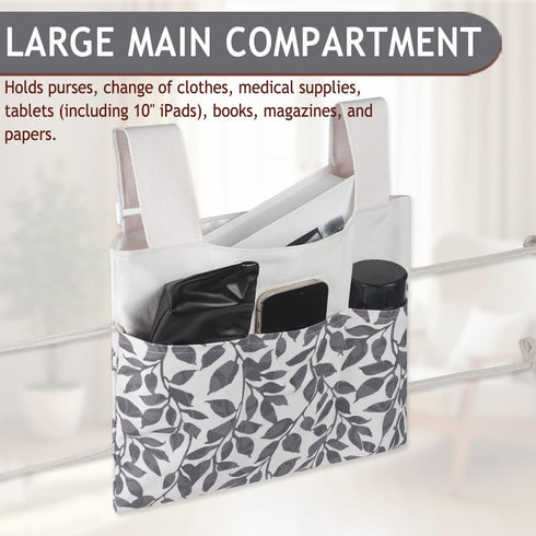 Walker Bag, Washable Walker Accessories Storage Bags with Cup Holder, Handy Walker Basket Pouch Tote Bag for Folding
