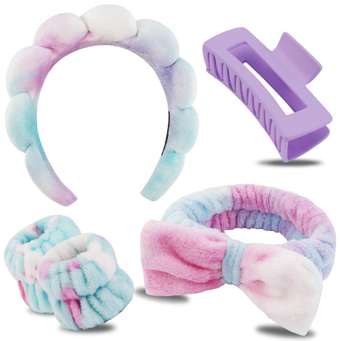 Spa Headband, Skincare Headband for Washing Face, Makeup Headband, Wrist Bands, Teen Girl Gifts, Hair Accessories