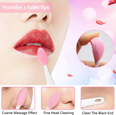 5PCS Silicone Face Scrubber Set, Lip Scrub Brush and Cleansing Brush for Men Women, Exfoliating Face Tool
