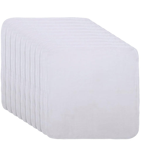 Organic Cotton Facial Cleansing Cloths - Set of 10 Reusable & Washable Muslin Makeup Remover Face Cloth