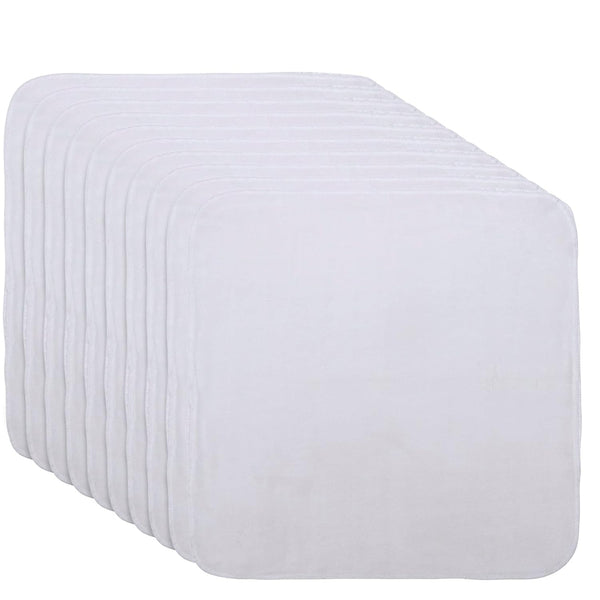 Organic Cotton Facial Cleansing Cloths - Set of 10 Reusable & Washable Muslin Makeup Remover Face Cloth