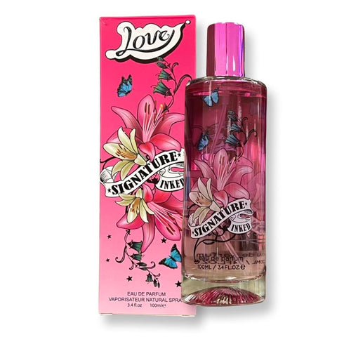 LOVE SIGNATURE INKED - Eau de Parfum for Women - 3.4 Fl Oz - Notes of Mango, Grapefruit, and Wild Strawberry