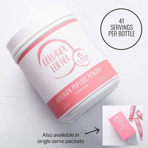 Unflavored Collagen Peptides Powder - Hydrolyzed Collagen Protein Supplement for Women, 41 Servings