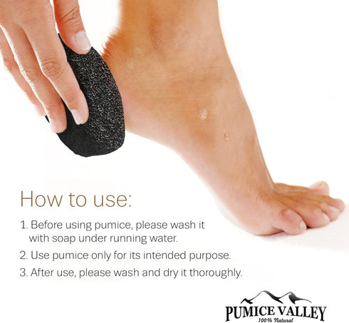 Pumice Stone - Natural Earth Lava Black for Callus/Corn Removal, Health Foot Care Tool