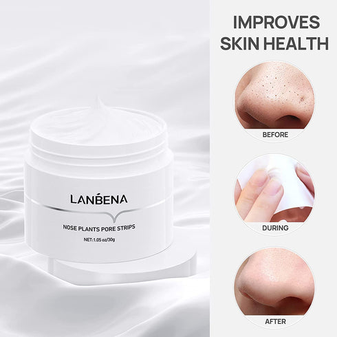 LANBENA Blackhead Mask with 60 pcs Strips, Peel Off Mask for Pore Cleanser and Purifying Face Mask