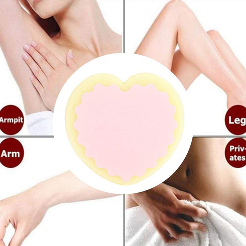 Hair Removal Depilation Sponge, Women Waxing Polishing Buffing Sponge Hair Removal Pad Depilatory Skin Care Tool(Love)