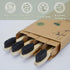 Bamboo Charcoal Toothbrush Pack, Medium Soft Bristle Brush, Charcoal Infused, Biodegradable & Eco-Friendly (Pack of 4)