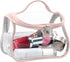 HAOGUAGUA Heavy Duty Clear Cosmetic Bag Waterproof Transparent Travel Makeup Toiletry Organizer Bag (Pink)